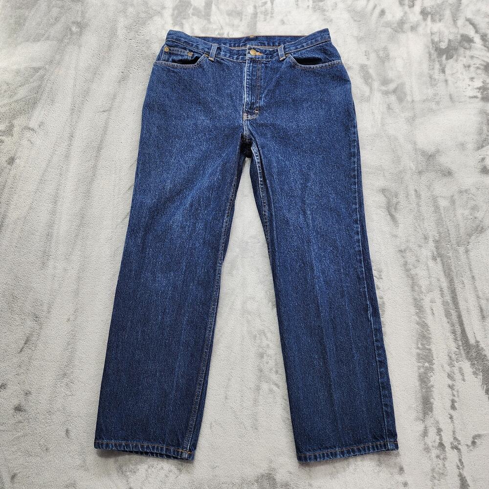 Jeanology Collection Jeans Womens 12P PETITE Blue Mid Rise Straight‎ Leg Denim